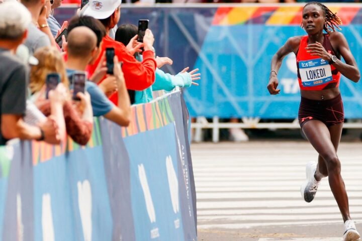 Sharon Lokedi of Kenya competes in the Women